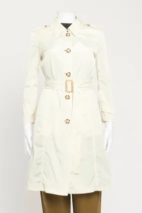 Cream Nylon Preowned Trench Coat