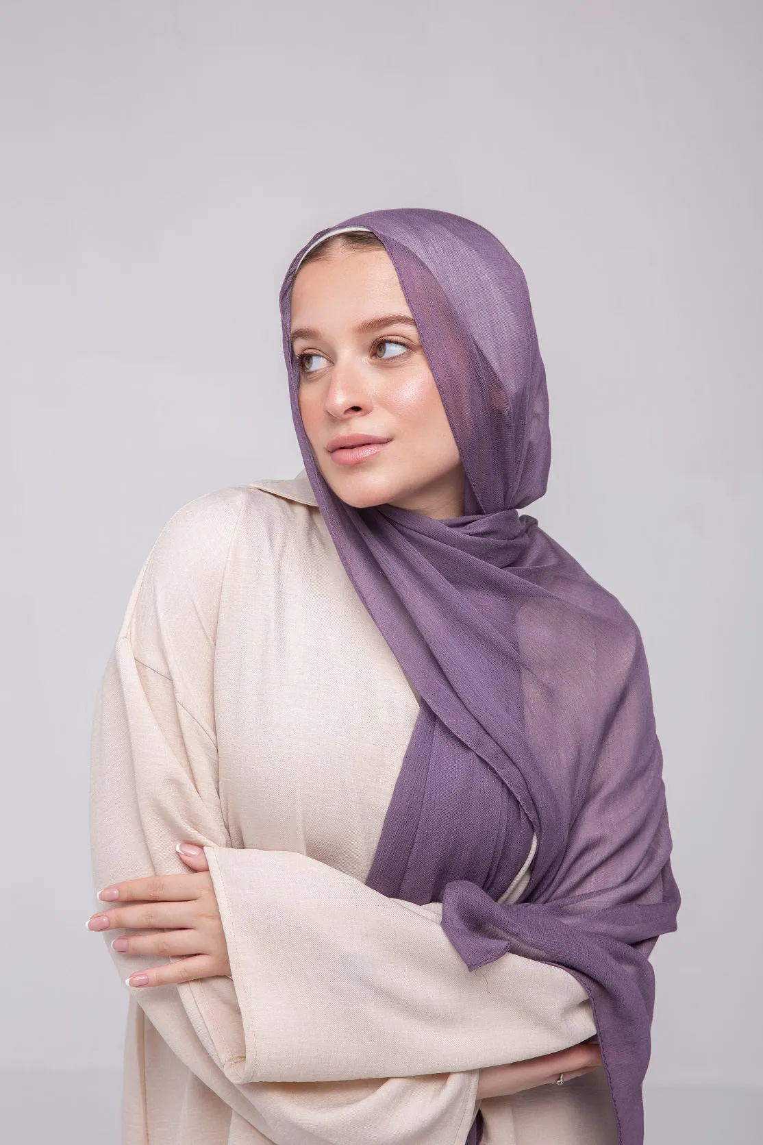 Crinkle Modal Hijab - Flint Grey