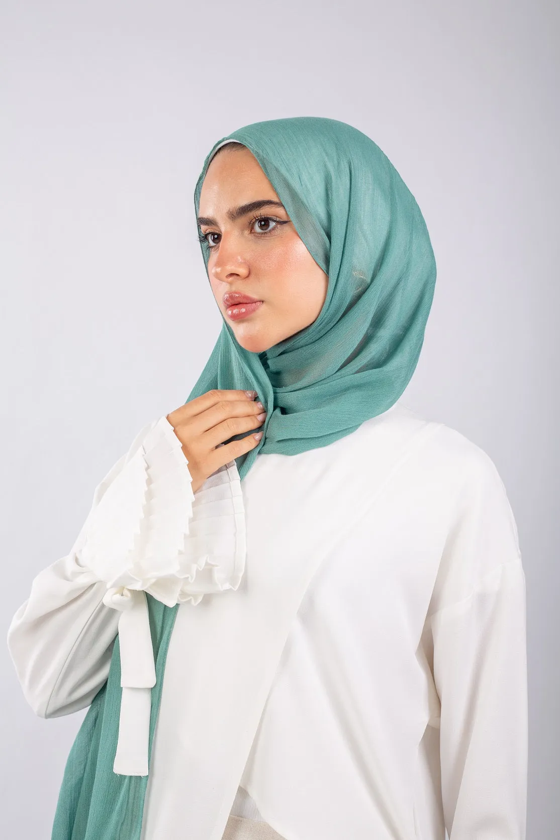 Crinkle Modal Hijab - Turquoise