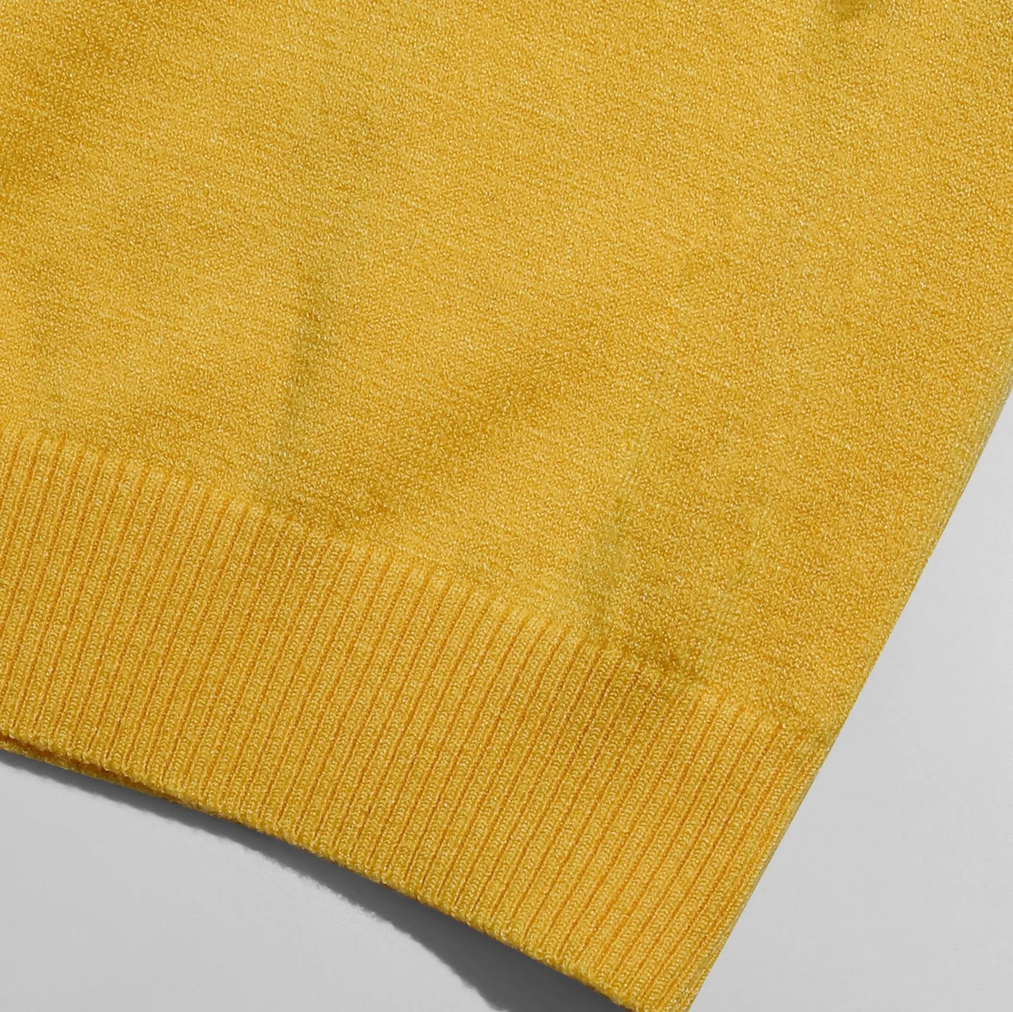 Cyber Yellow V-Neck Knit Pullover