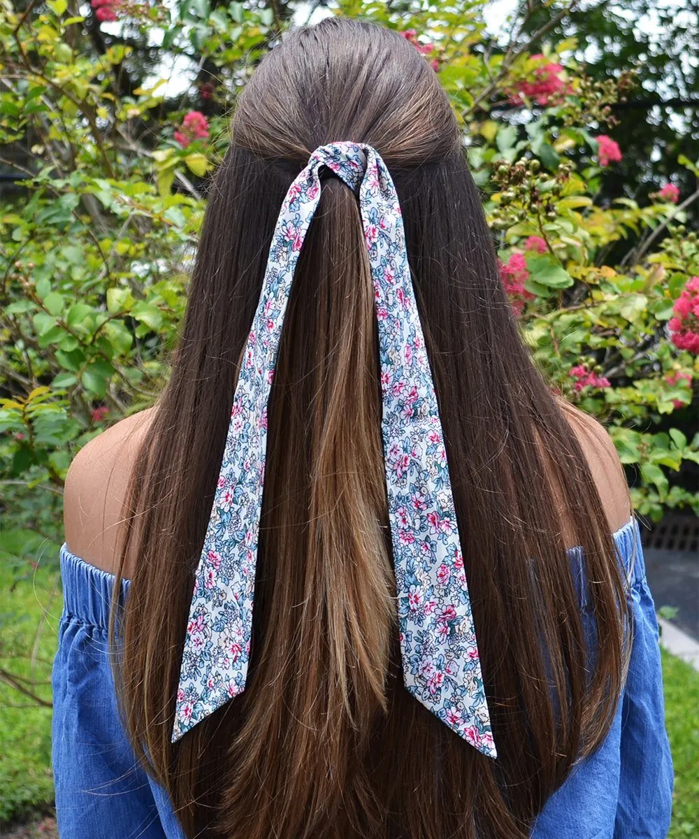 Dark Blue, Pink and Beige Floral Women's Tie