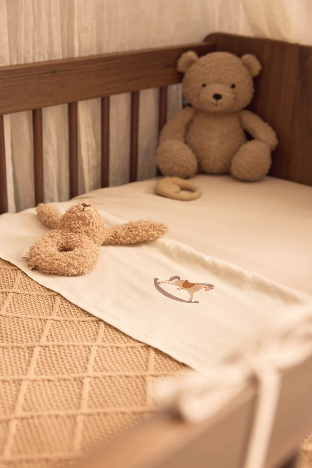 Deken Ledikant 100x150cm Check Knit - Biscuit