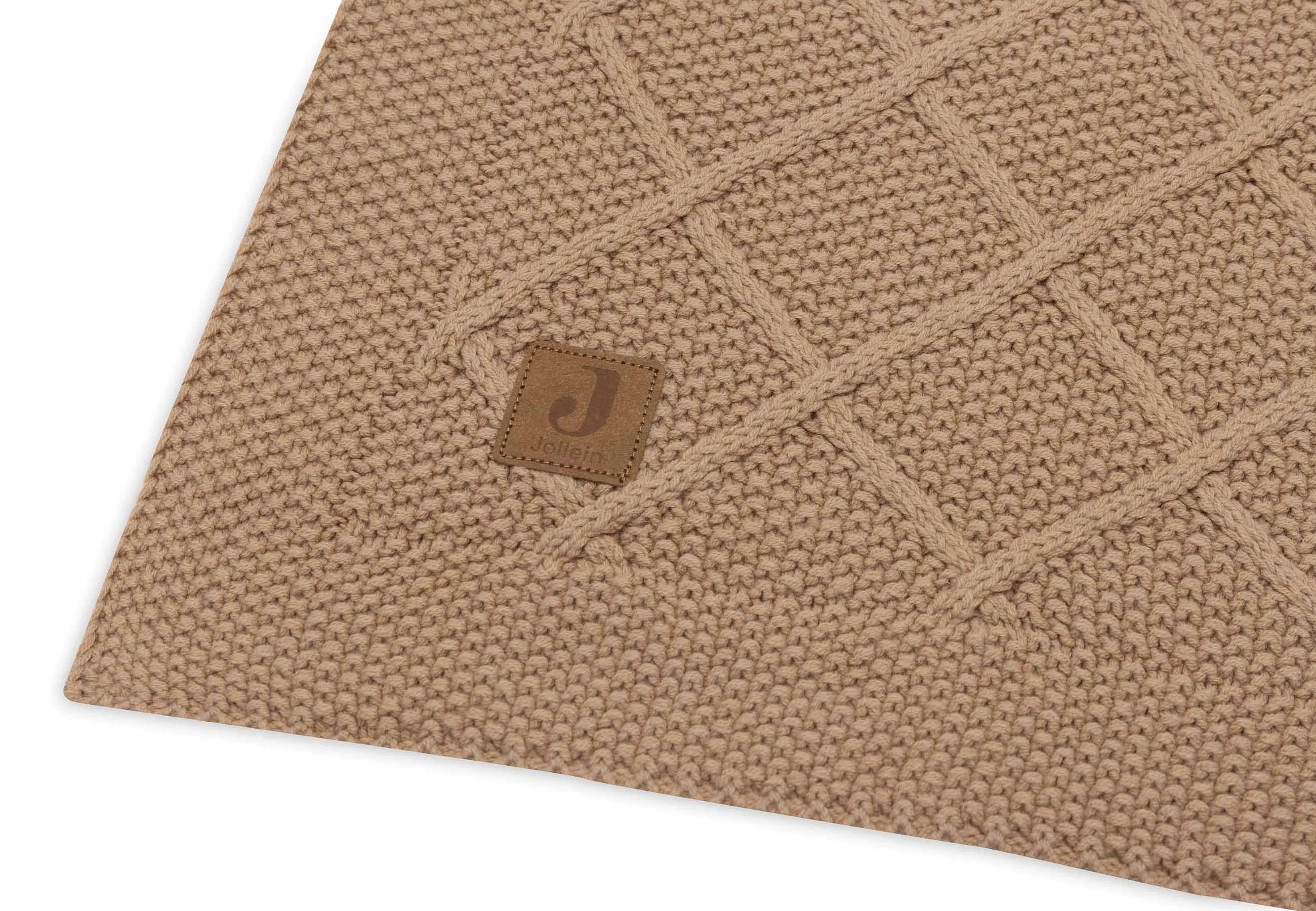 Deken Ledikant 100x150cm Check Knit - Biscuit