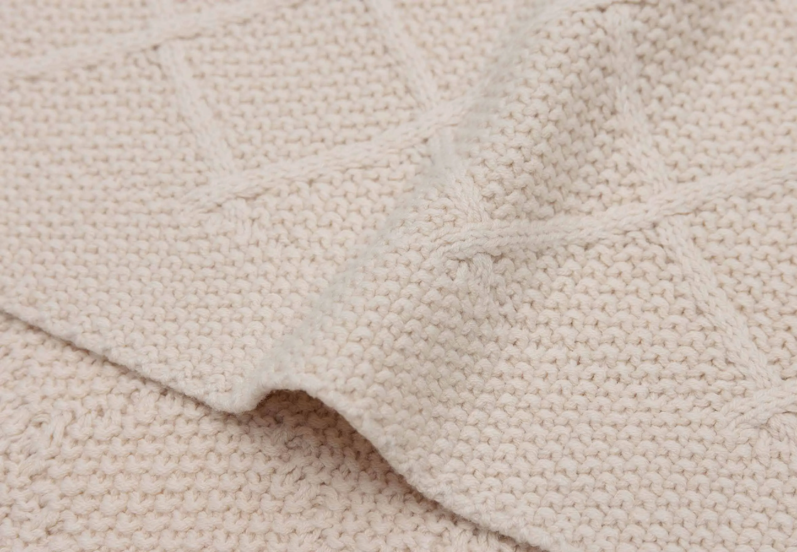 Deken Ledikant 100x150cm Check Knit - Oatmeal