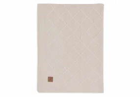 Deken Ledikant 100x150cm Check Knit - Oatmeal