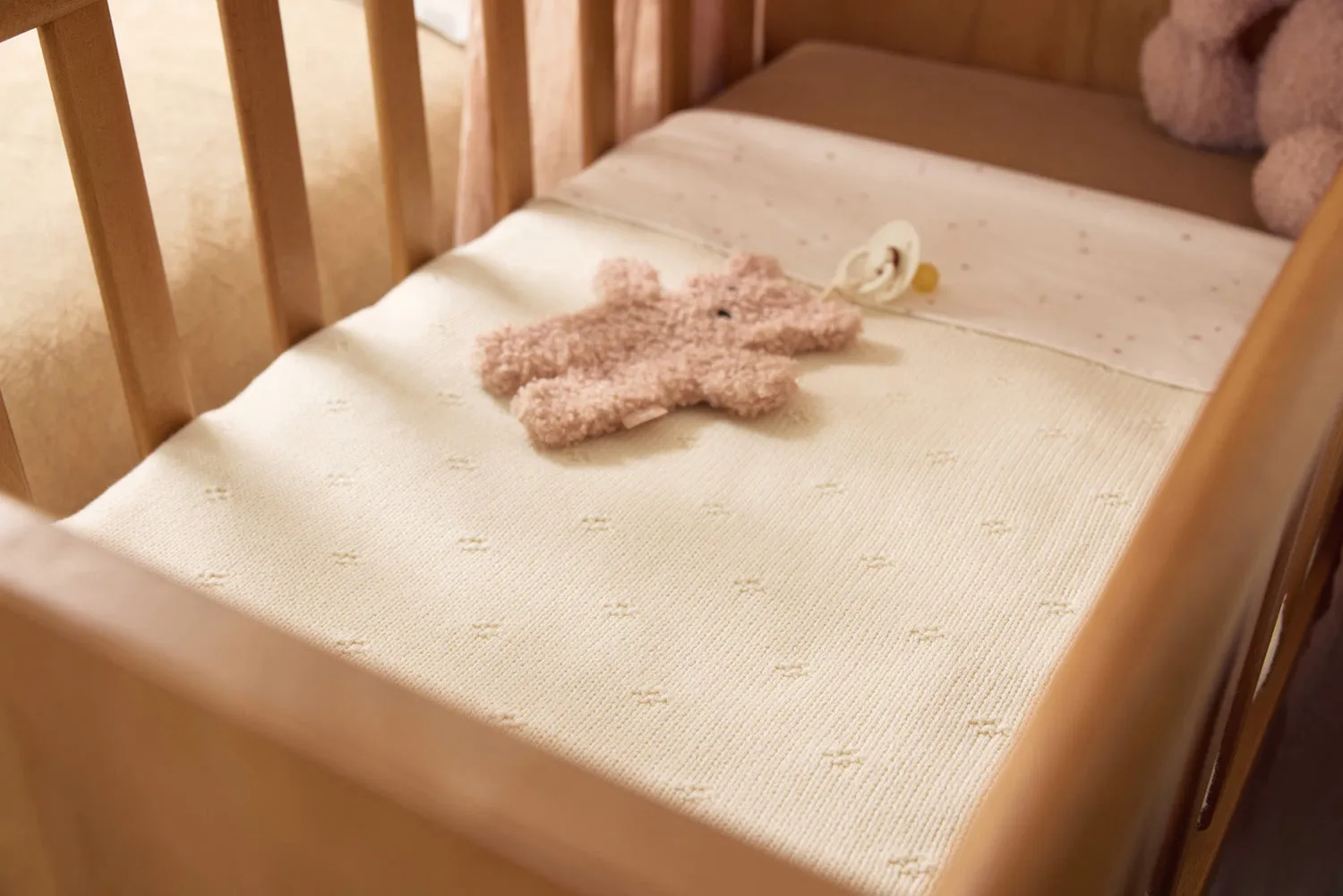 Deken Ledikant 100x150cm Cosy Knit - Ivory