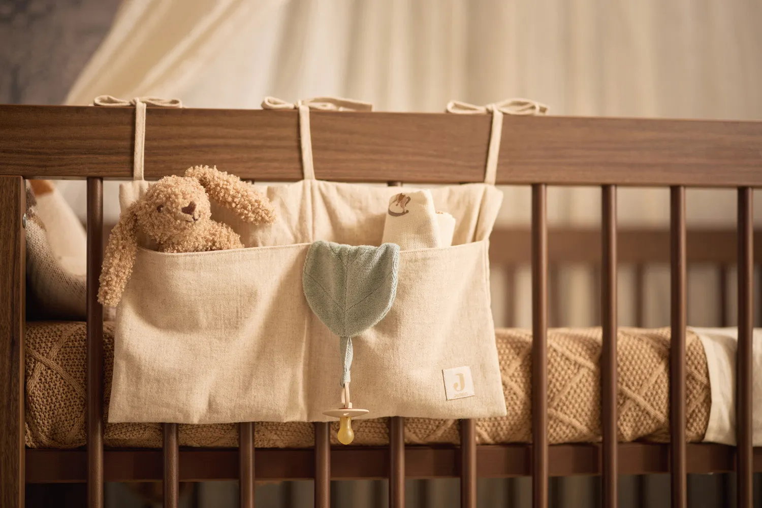 Deken Wieg 75x100cm Check Knit - Biscuit