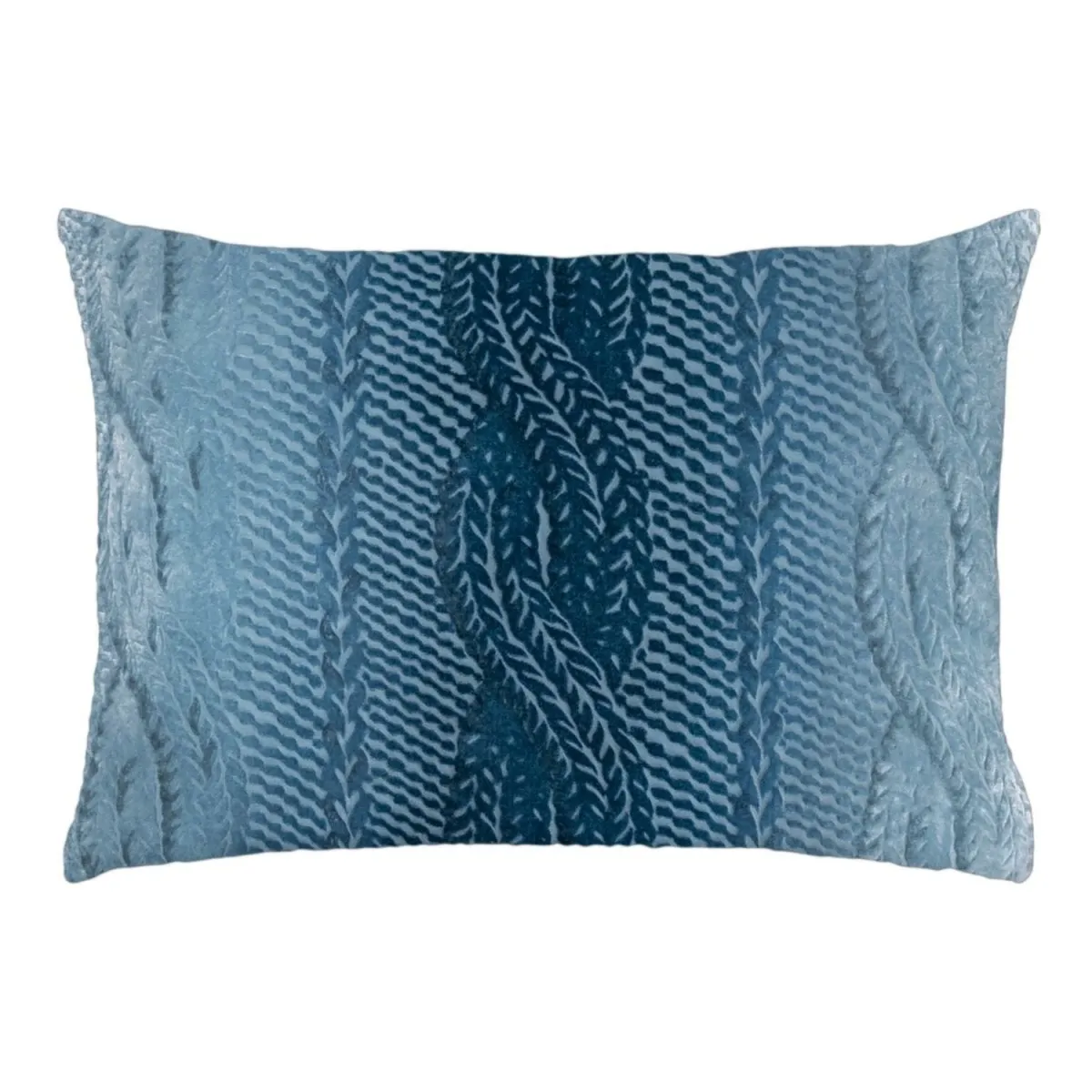 Denim Cable Knit Velvet Pillows by Kevin O'Brien Studio