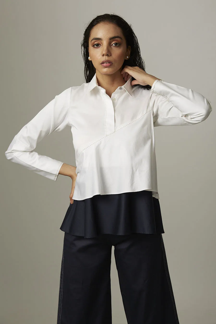 Double Layer Colour Block Top