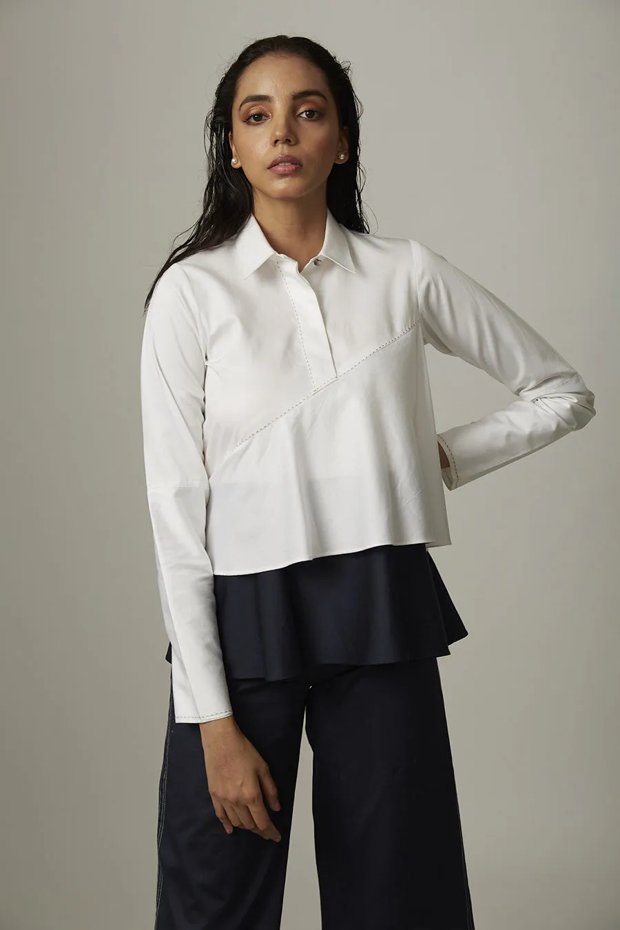 Double Layer Colour Block Top