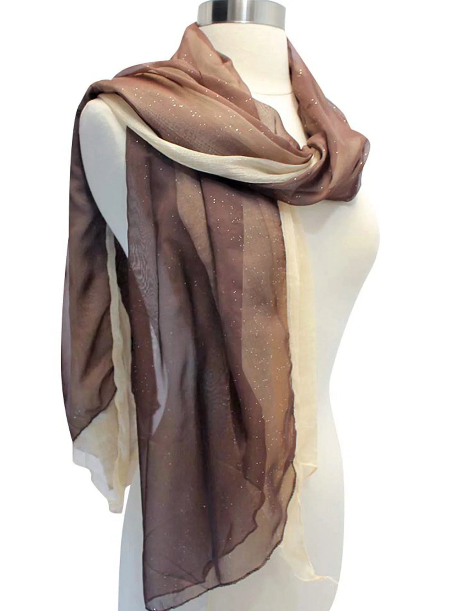 Double Layered Glitter Sheer Scarf
