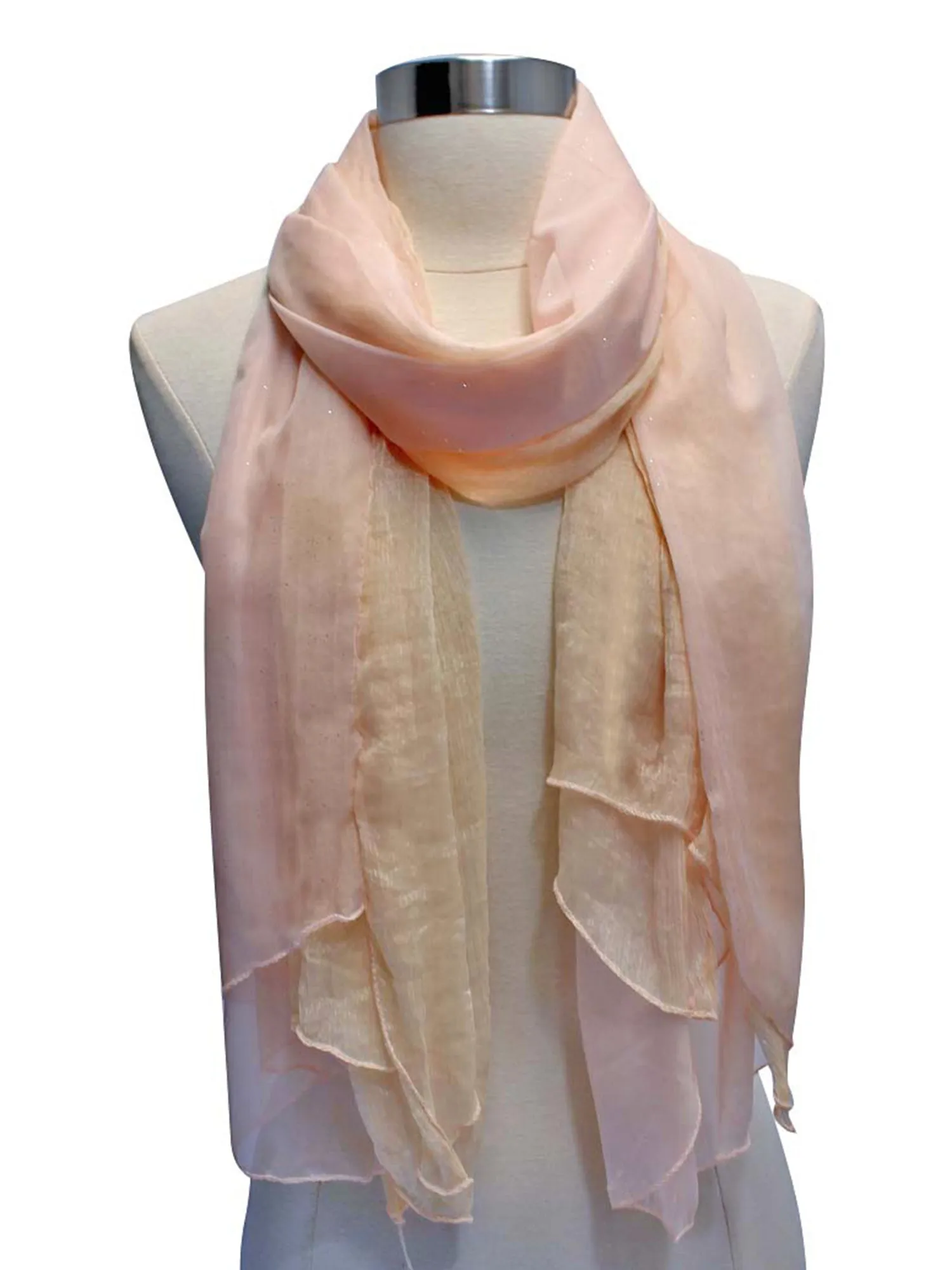 Double Layered Glitter Sheer Scarf
