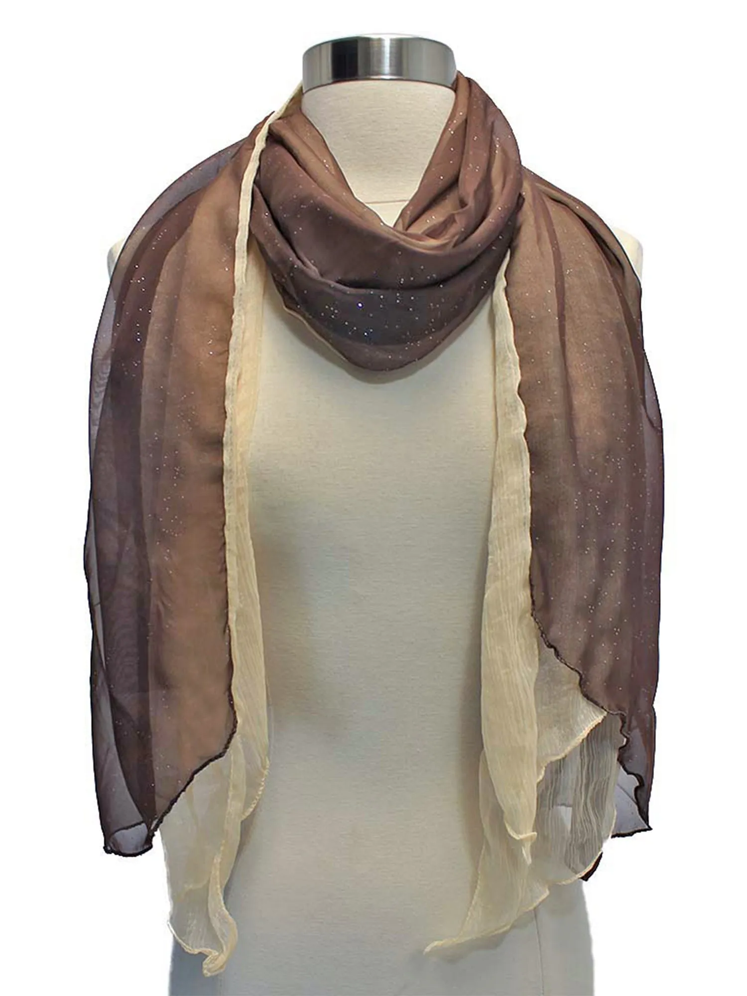 Double Layered Glitter Sheer Scarf