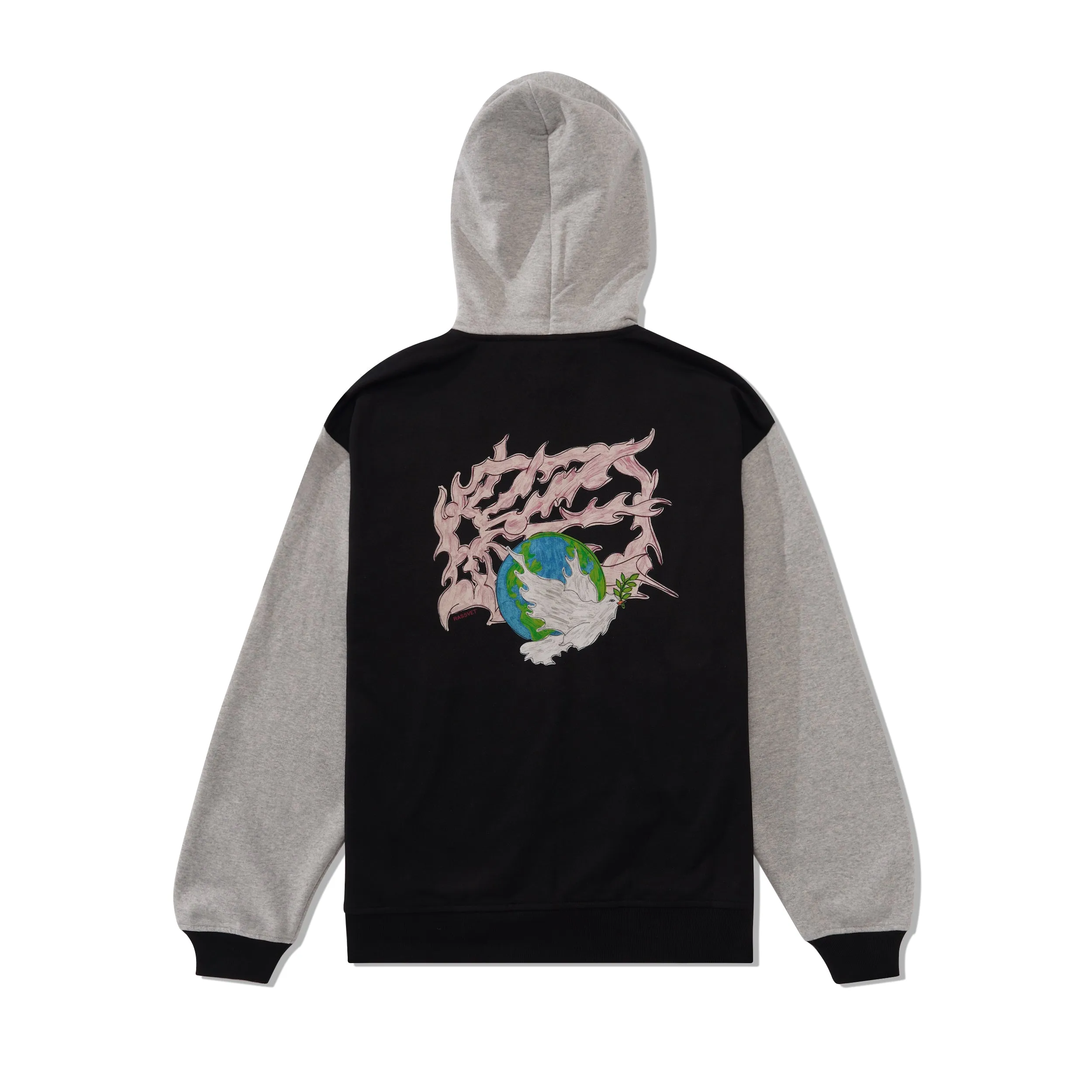 Dove Peace Zipped Pullover, Black
