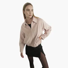 Dusty Pink Faux Suede Jacket