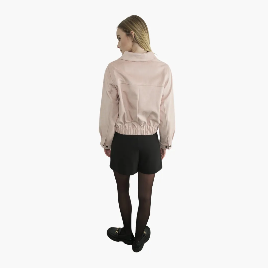 Dusty Pink Faux Suede Jacket