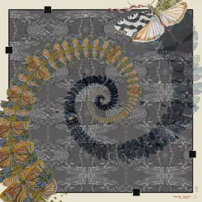 eX de Medici X Kmossed 'double double double crossed' silk scarf
