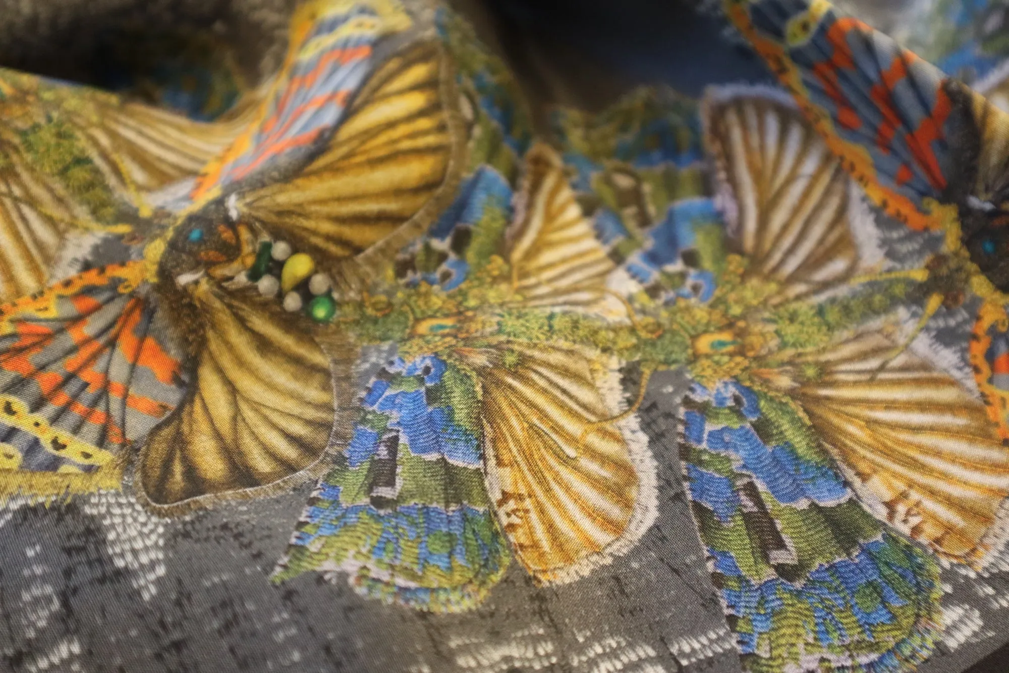 eX de Medici X Kmossed 'double double double crossed' silk scarf