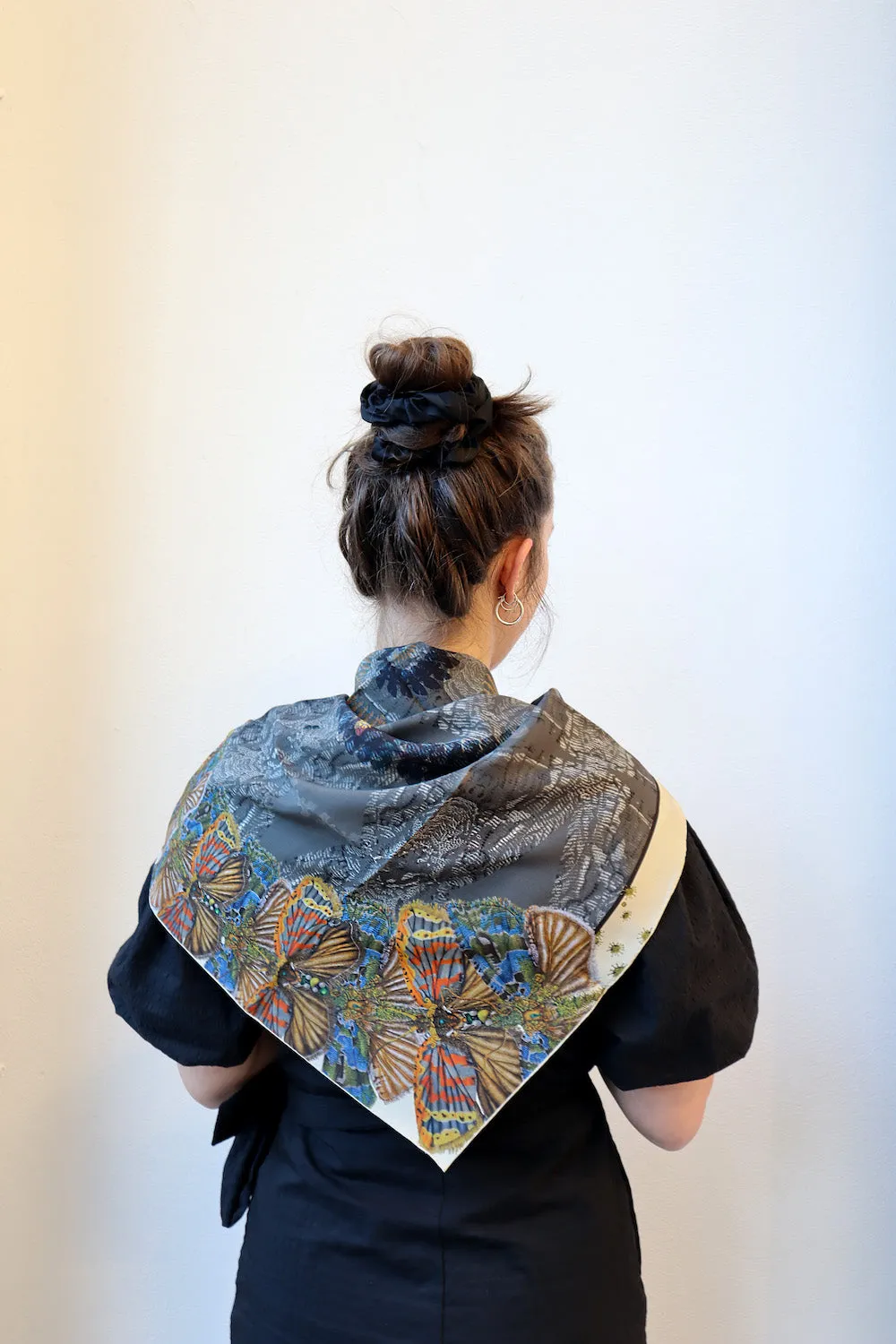 eX de Medici X Kmossed 'double double double crossed' silk scarf