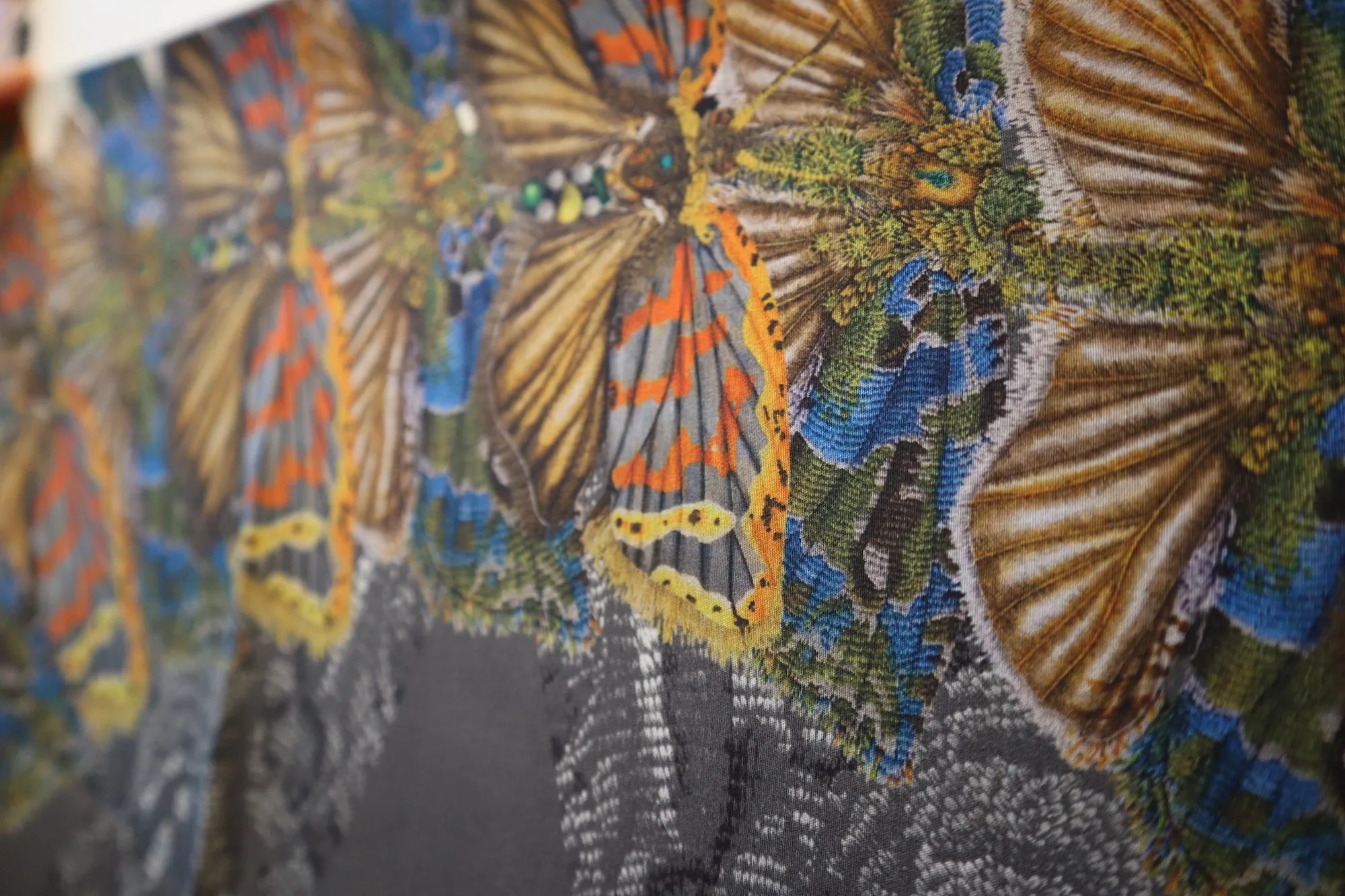 eX de Medici X Kmossed 'double double double crossed' silk scarf
