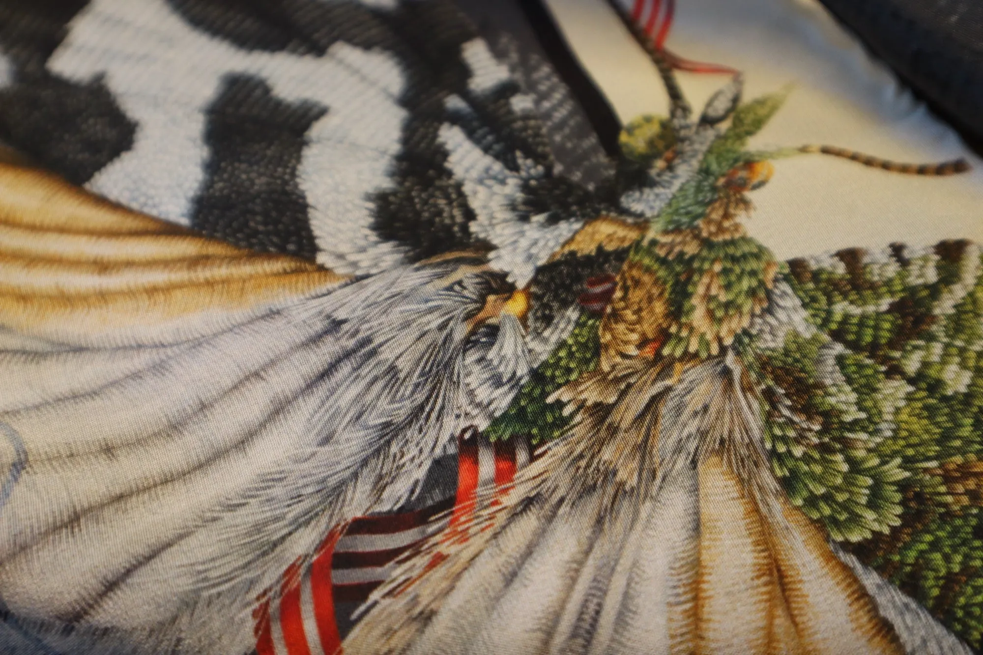 eX de Medici X Kmossed 'double double double crossed' silk scarf