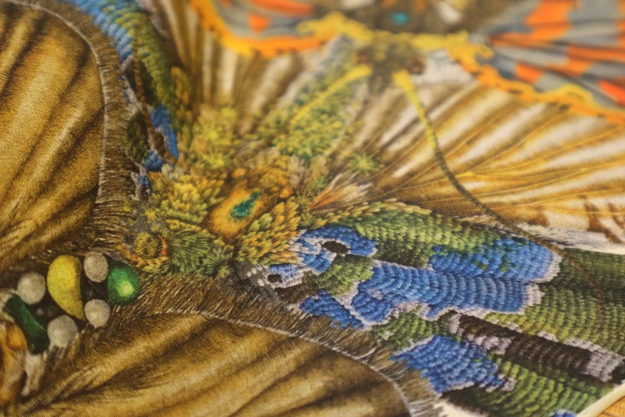 eX de Medici X Kmossed 'double double double crossed' silk scarf