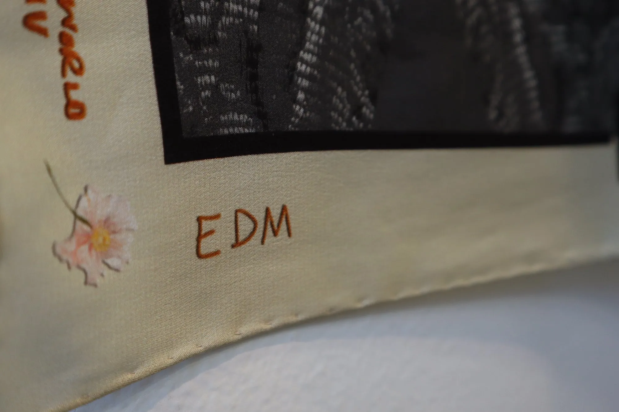 eX de Medici X Kmossed 'double double double crossed' silk scarf