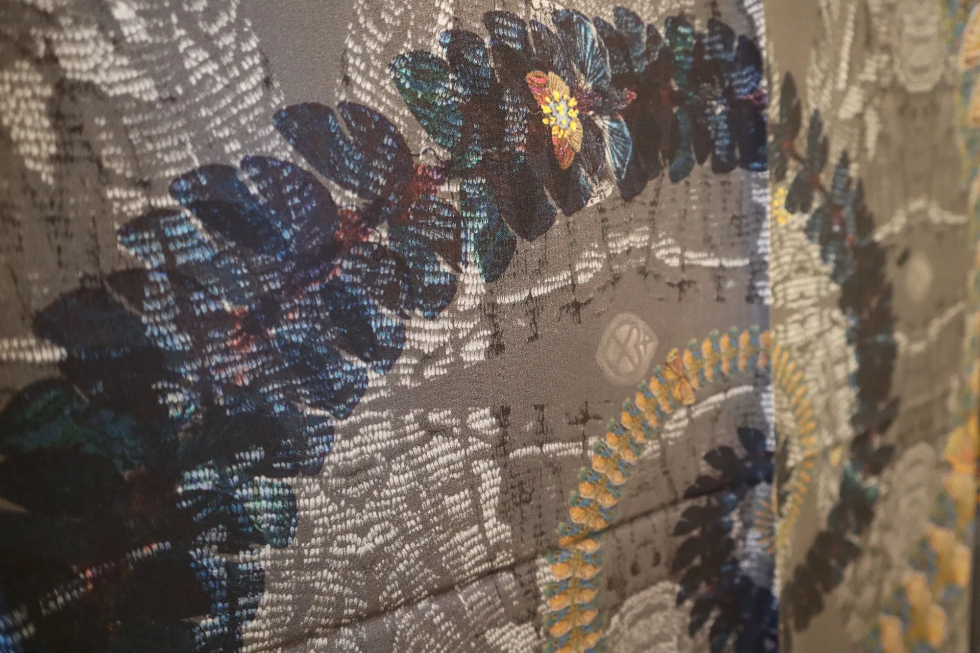 eX de Medici X Kmossed 'double double double crossed' silk scarf