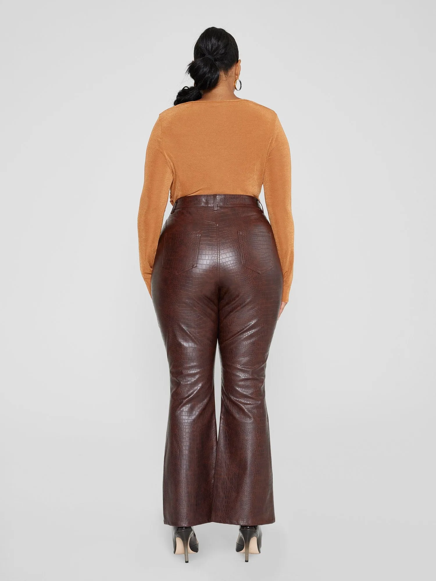 Fashion To Figure - Marianne Croc Texture Faux Leather Pants