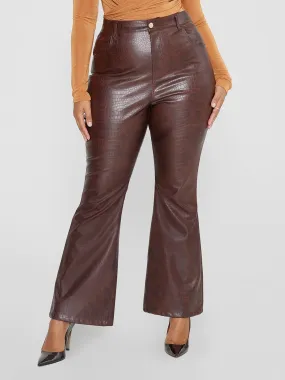 Fashion To Figure - Marianne Croc Texture Faux Leather Pants