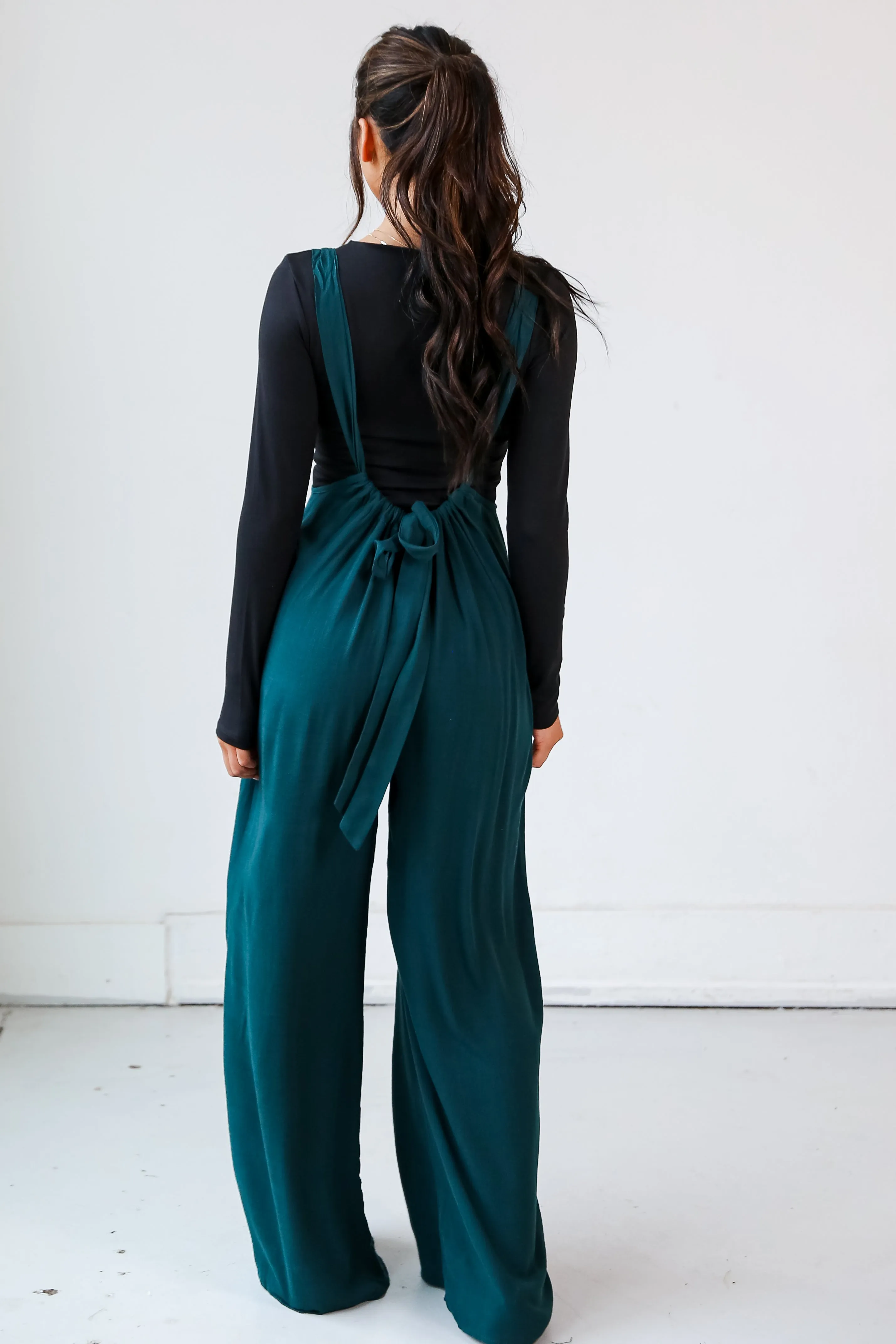 FINAL SALE - Glamorous Influence Hunter Green Suspender Jumpsuit