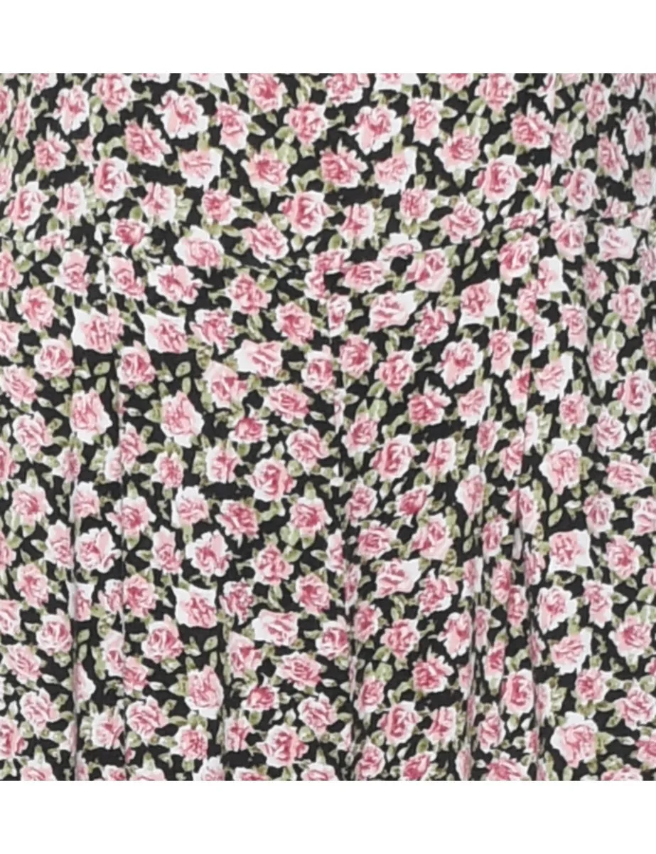 Floral Pattern Casual Jumpsuit - M