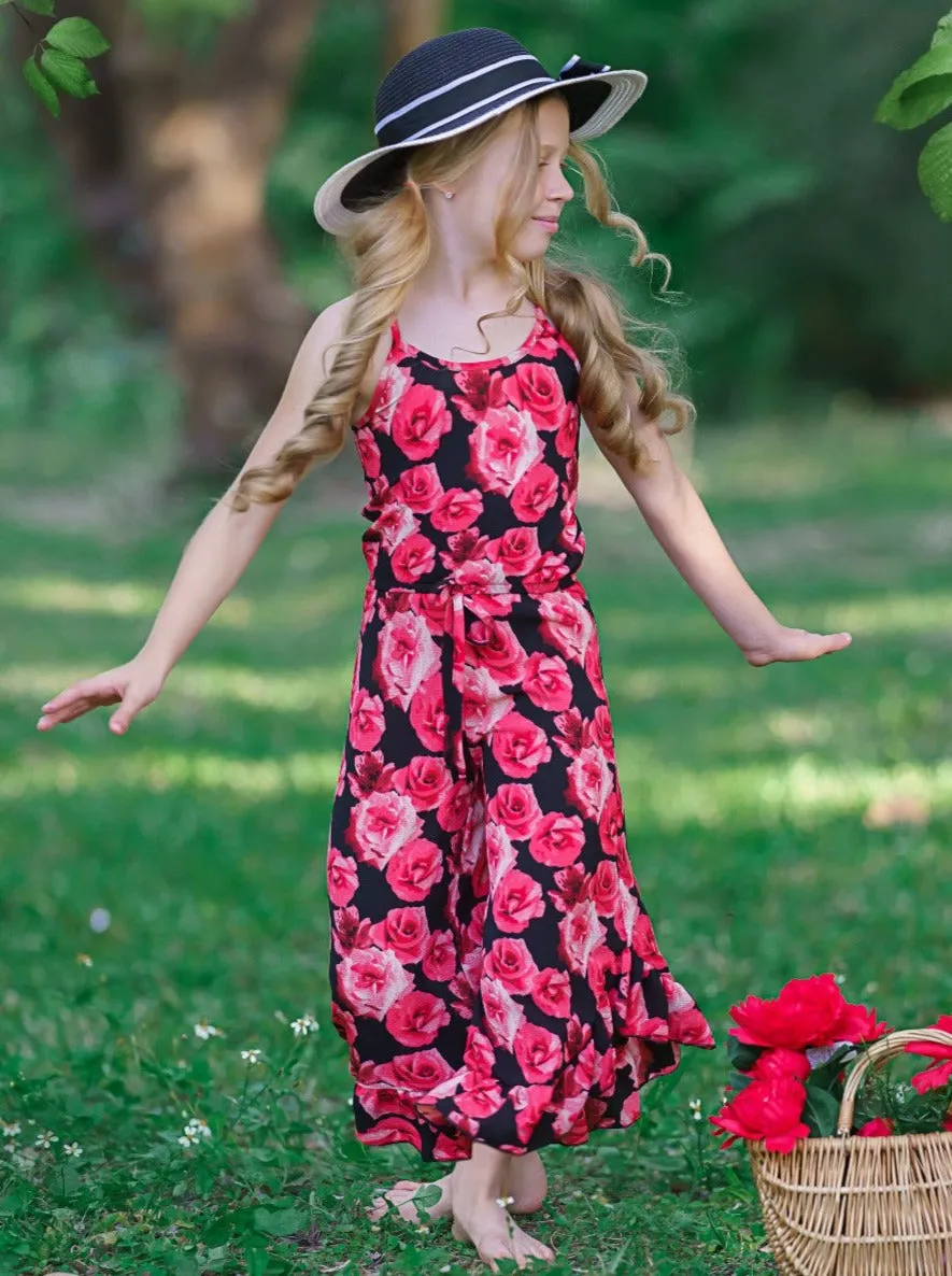 Flowers Are Forever Ruffle Hem Jumpsuit