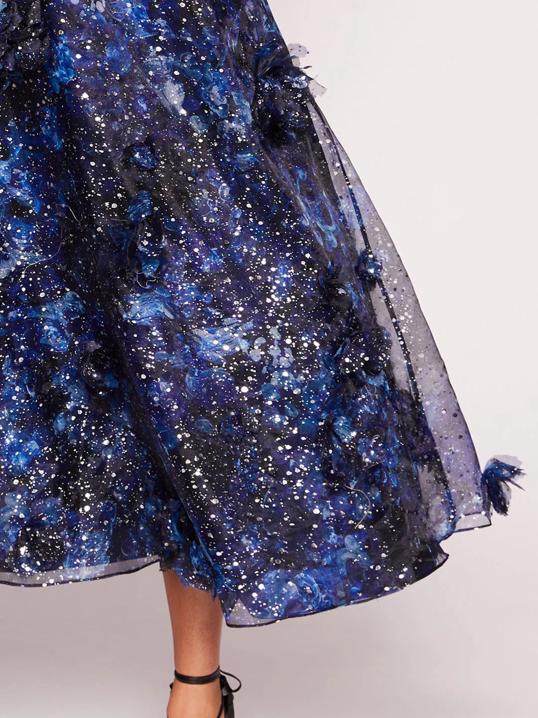 Foiled Garden Midi Dress