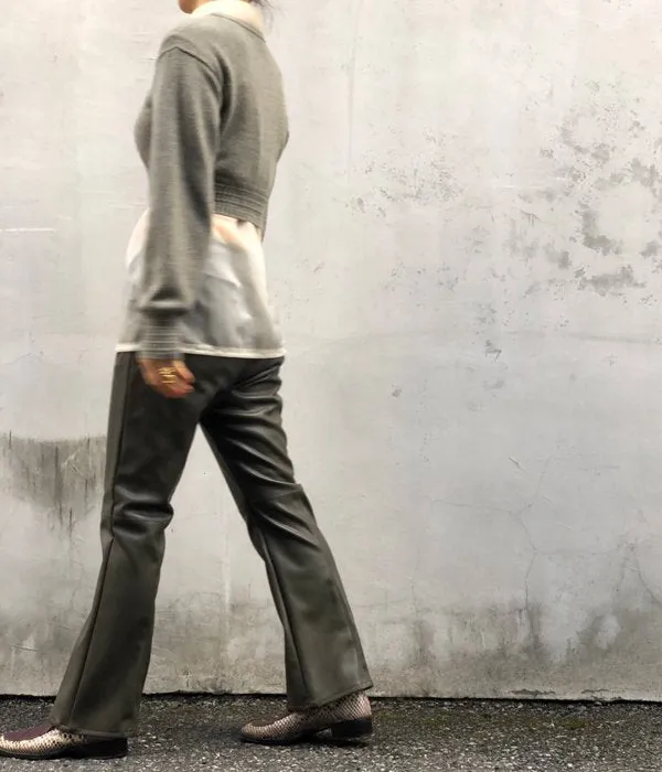 FUMIKA_UCHIDA/7G CASHMERE_CREW-NECK SHORT SWEATER(SAGEGREY)