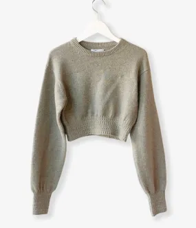 FUMIKA_UCHIDA/7G CASHMERE_CREW-NECK SHORT SWEATER(SAGEGREY)