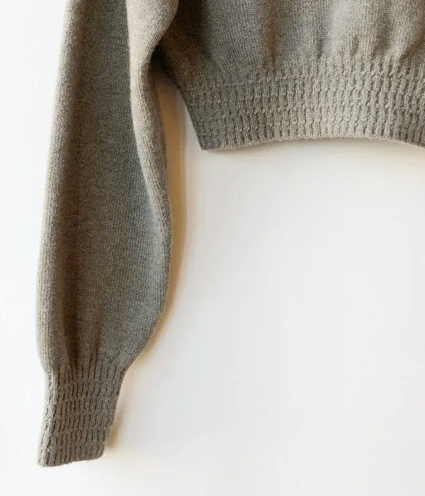 FUMIKA_UCHIDA/7G CASHMERE_CREW-NECK SHORT SWEATER(SAGEGREY)