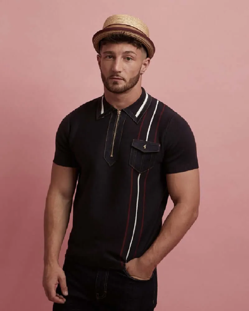 Gabicci Vintage ROBYN Zip Polo Navy