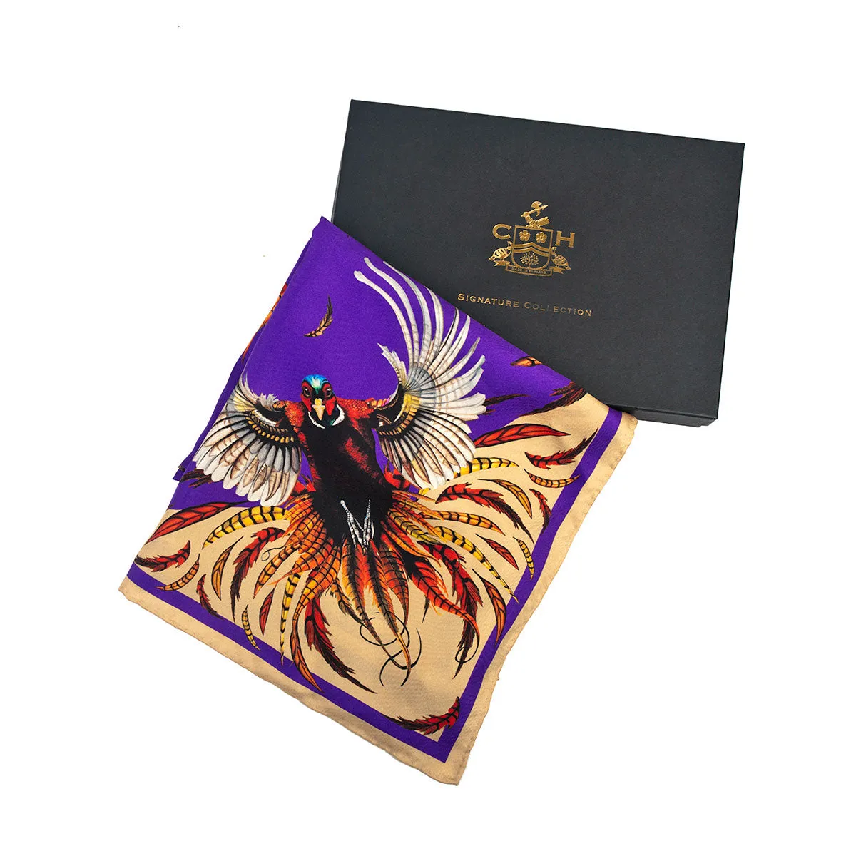 Game On Violet Large Square Silk Scarf