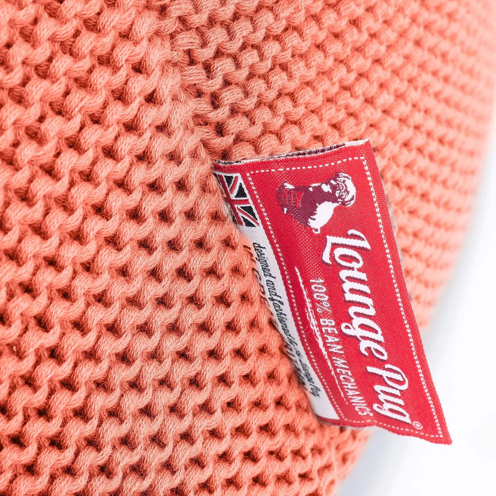 Gaming Lounger Bean Bag - Ellos Knitted Coral Pink