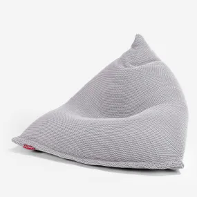 Gaming Lounger Bean Bag - Ellos Knitted Light Grey