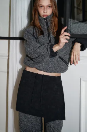 [GIMMETHEYOUNG] FW 24 G_LINE SHERPA PULLOVER / CHARCOAL