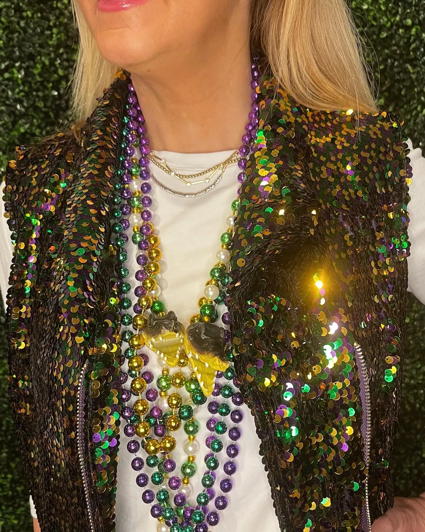 GLEAUX GIRL™ Mardi Gras Confetti Sequin Vest