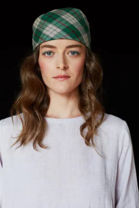 Green Check Polly Headscarf/Neck Scarf