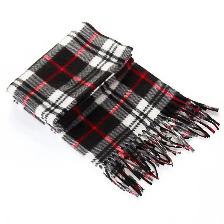 Handmade Autumn And Winter Velvet Fleece Plaid Scarf