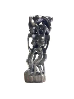 Hardwood Collectible Figurine Makonde Family Tree Carving