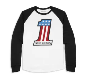 Harley-Davidson Men's #1 Race Raglan Sleeve Graphic Tee - 96067-22VM