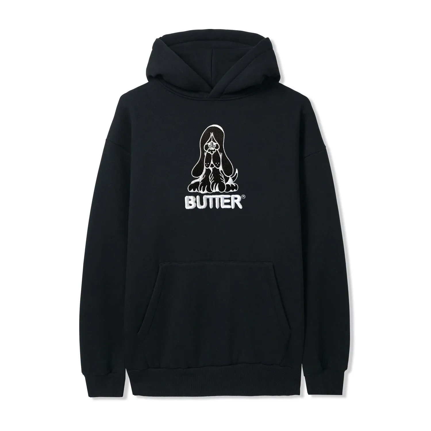 Hound Embroidered Pullover, Black