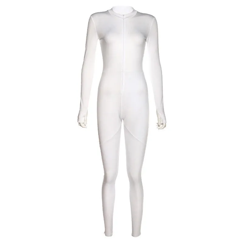 Hzori Women's Clothes Slim Fit Bodysuit Solid Color Sexy Slim Sports Workout Clothes Jumpsuit