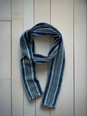 Indigo Stripe Narrow Scarf